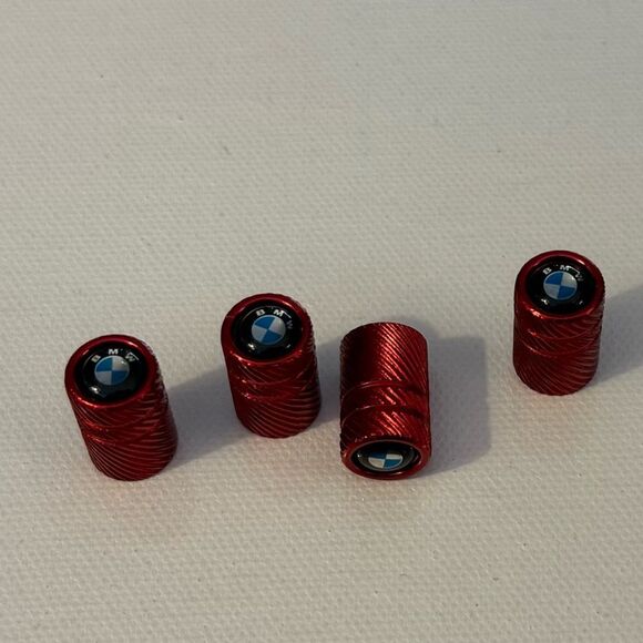 BMW Valve Stem Caps in Red Set of 4 NWT - Picture 2 of 4